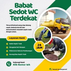 Klik Nomor WA📞 Jasa Sedot WC di Babat Jika Septic Tank Penuh atau Saluran Mampet