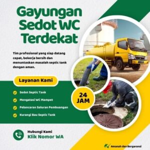 Klik Nomor WA📞 Jasa Sedot WC di Gayungan Jika Septic Tank Penuh atau Saluran Mampet
