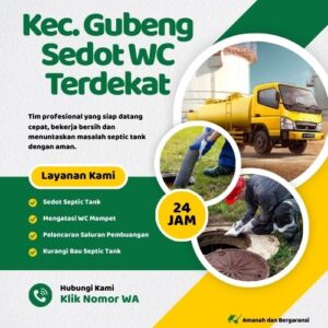 Klik Nomor WA📞 Jasa Sedot WC di Gubeng Jika Septic Tank Penuh atau Saluran Mampet