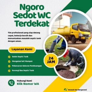 Klik Nomor WA📞 Jasa Sedot WC di Ngoro Jika Septic Tank Penuh atau Saluran Mampet