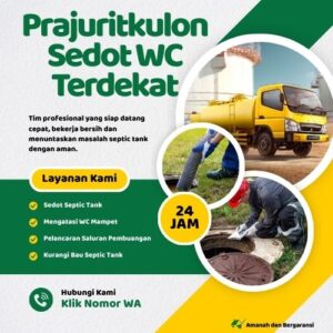 Klik Nomor WA📞 Jasa Sedot WC di Prajuritkulon Jika Septic Tank Penuh atau Saluran Mampet