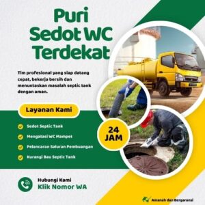 Klik Nomor WA📞 Jasa Sedot WC di Puri Jika Septic Tank Penuh atau Saluran Mampet