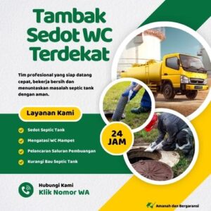 Klik Nomor WA📞 Jasa Sedot WC di Tambak Jika Septic Tank Penuh atau Saluran Mampet
